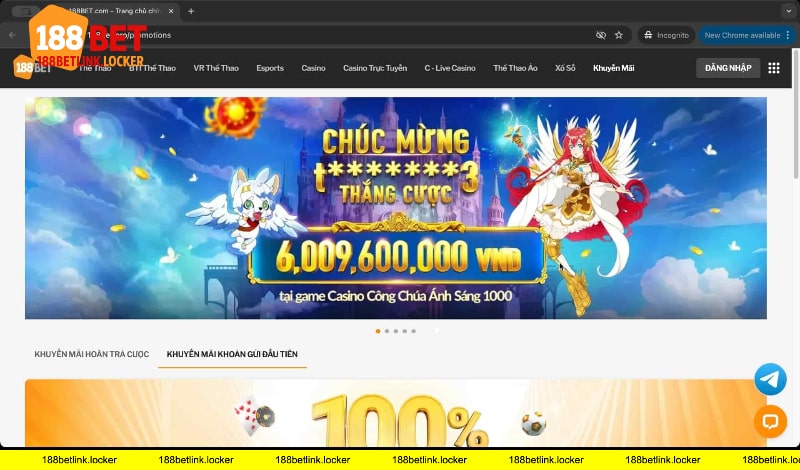 Thắng cược nổ hũ 188BET link